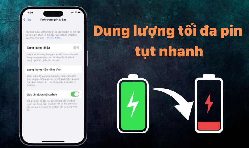 tại sao tình trạng pin iphone tụt nhanh