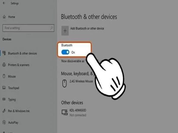 nhấn add bluetooth or other device.