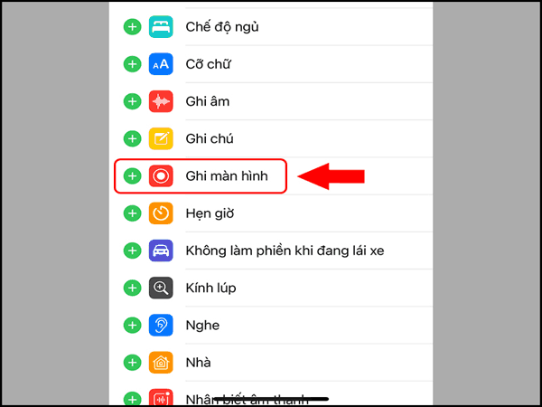Thêm ghi màn hình