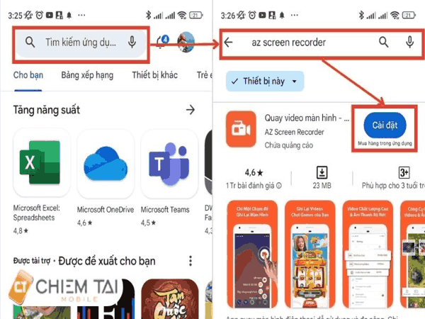 Tải và cài đặt Az screen recorder