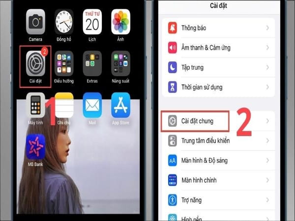 Cách Reset iphone thông qua cài đặt (factory reset)