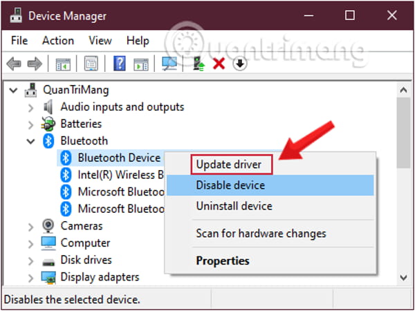 Cập nhật driver bluetooth