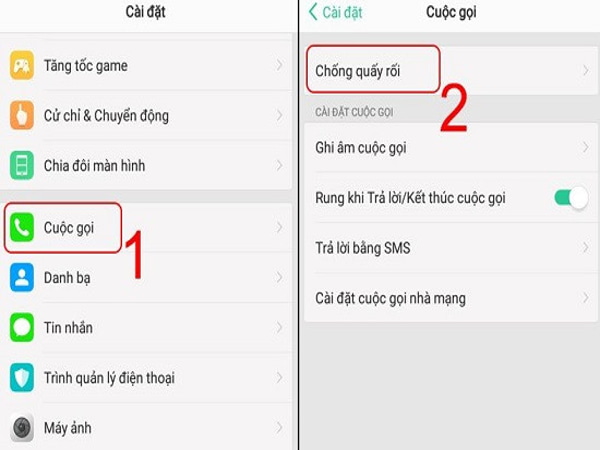 Cách chặn cuộc gọi ngoài danh bạ trên oppo bằng chức năng chặn cuộc gọi trực tiếp