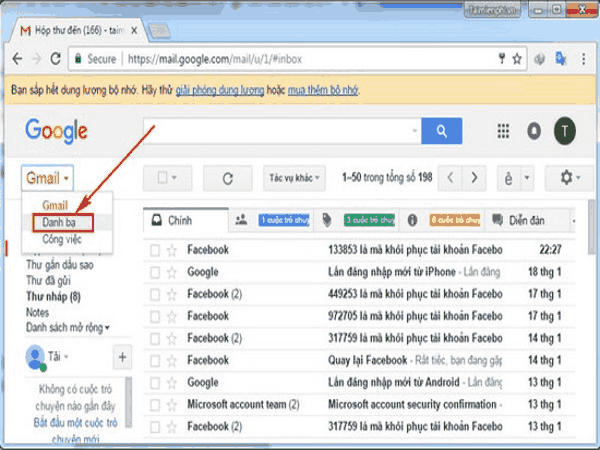 Cách chuyển danh bạn từ Gmail sang iCloud